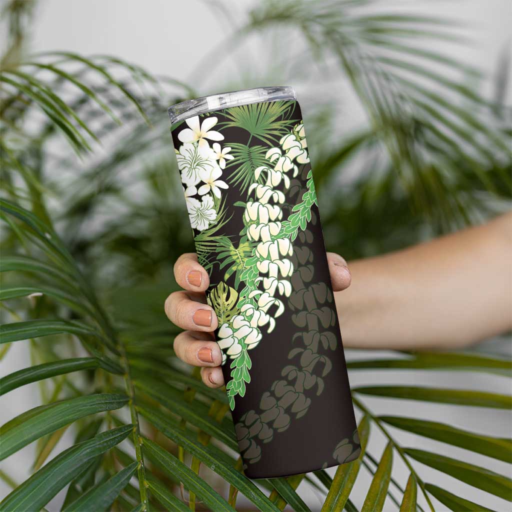Omaomao Aloha Hawaii Lei Skinny Tumbler Tropical Flowers Elegant Vibe - Polynesian Pride