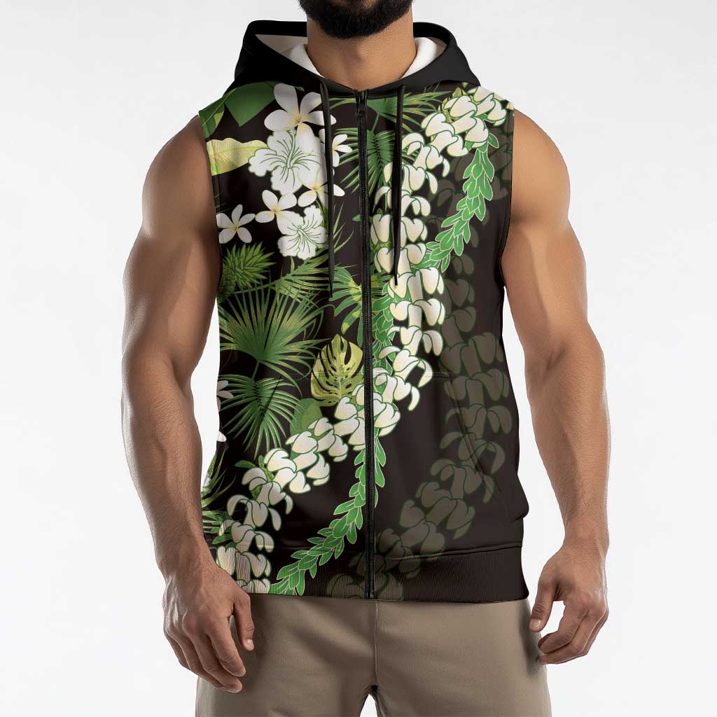 Omaomao Aloha Hawaii Lei Sleeveless Zip Hoodie Tropical Flowers Elegant Vibe LT14 - Polynesian Pride