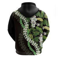 Omaomao Aloha Hawaii Lei Zip Hoodie Tropical Flowers Elegant Vibe - Polynesian Pride