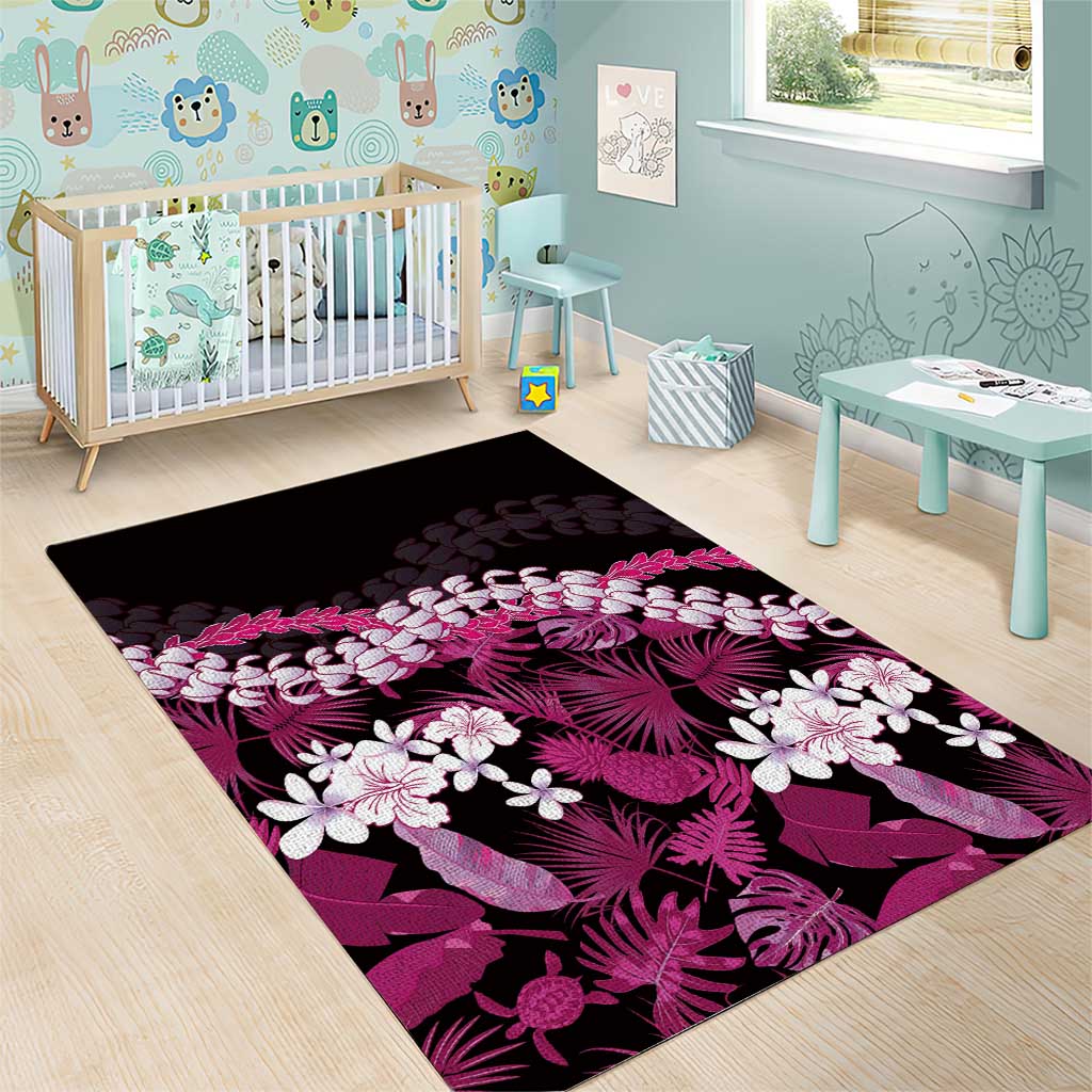 Akala Aloha Hawaii Lei Area Rug Tropical Flowers Elegant Vibe - Polynesian Pride