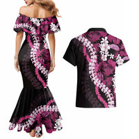 Akala Aloha Hawaii Lei Couples Matching Mermaid Dress and Hawaiian Shirt Tropical Flowers Elegant Vibe - Polynesian Pride