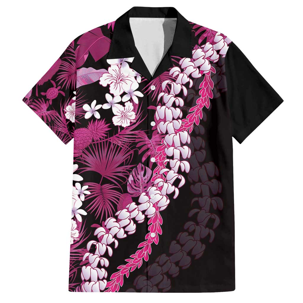 Akala Aloha Hawaii Lei Family Matching Long Sleeve Bodycon Dress and Hawaiian Shirt Tropical Flowers Elegant Vibe LT14 Dad's Shirt - Short Sleeve Pink - Polynesian Pride