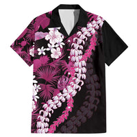 Akala Aloha Hawaii Lei Family Matching Mermaid Dress and Hawaiian Shirt Tropical Flowers Elegant Vibe LT14 Dad's Shirt - Short Sleeve Pink - Polynesian Pride
