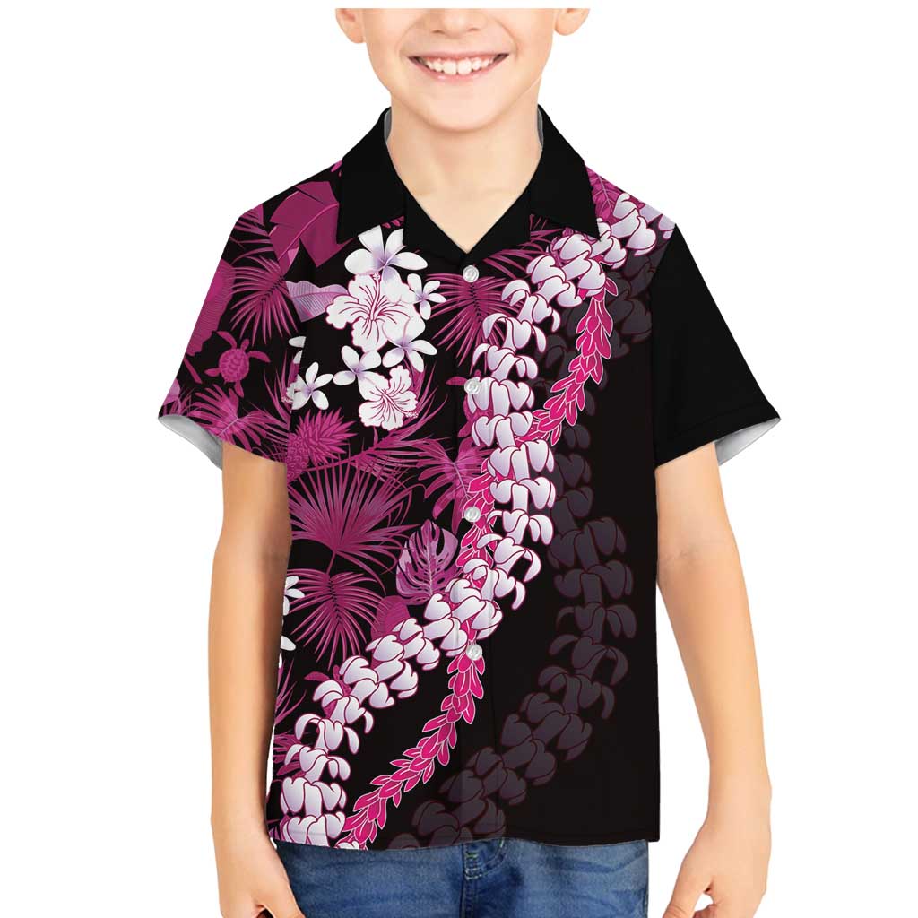 Akala Aloha Hawaii Lei Family Matching Mermaid Dress and Hawaiian Shirt Tropical Flowers Elegant Vibe LT14 Son's Shirt Pink - Polynesian Pride