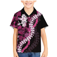 Akala Aloha Hawaii Lei Family Matching Mermaid Dress and Hawaiian Shirt Tropical Flowers Elegant Vibe LT14 Son's Shirt Pink - Polynesian Pride