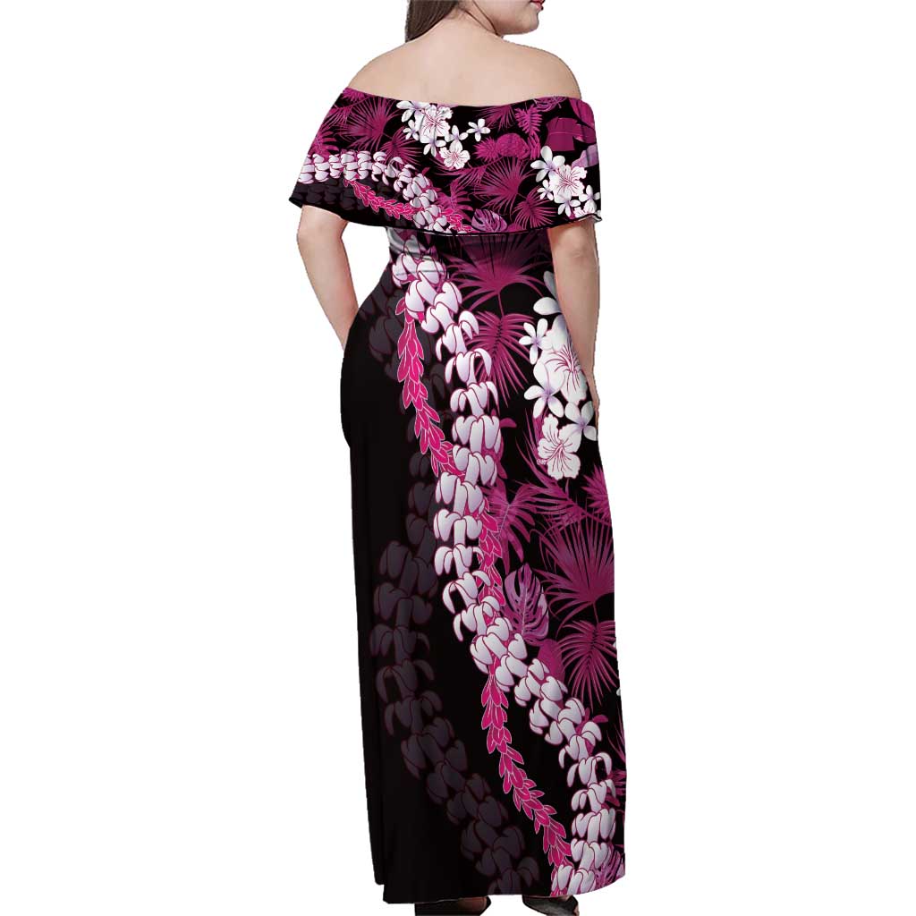 Akala Aloha Hawaii Lei Family Matching Off Shoulder Maxi Dress and Hawaiian Shirt Tropical Flowers Elegant Vibe LT14 - Polynesian Pride