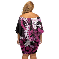 Akala Aloha Hawaii Lei Family Matching Off Shoulder Short Dress and Hawaiian Shirt Tropical Flowers Elegant Vibe LT14 - Polynesian Pride