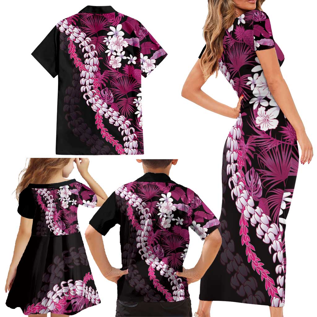 Akala Aloha Hawaii Lei Family Matching Short Sleeve Bodycon Dress and Hawaiian Shirt Tropical Flowers Elegant Vibe LT14 - Polynesian Pride