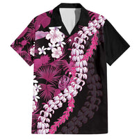 Akala Aloha Hawaii Lei Family Matching Tank Maxi Dress and Hawaiian Shirt Tropical Flowers Elegant Vibe LT14 Dad's Shirt - Short Sleeve Pink - Polynesian Pride