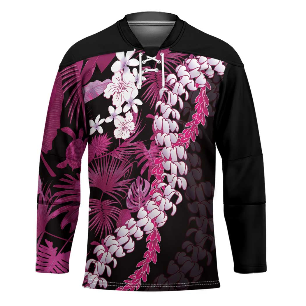 Akala Aloha Hawaii Lei Hockey Jersey Tropical Flowers Elegant Vibe - Polynesian Pride