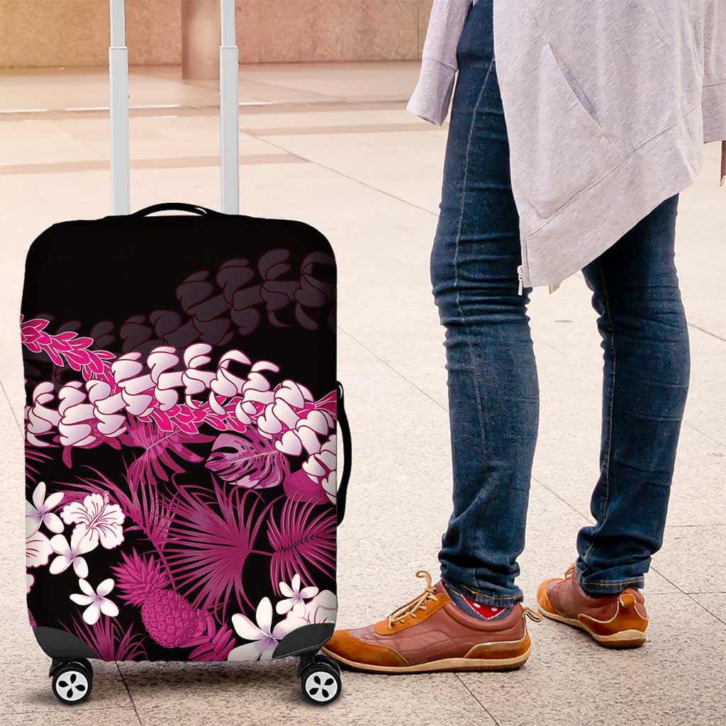 Akala Aloha Hawaii Lei Luggage Cover Tropical Flowers Elegant Vibe LT14 Pink - Polynesian Pride
