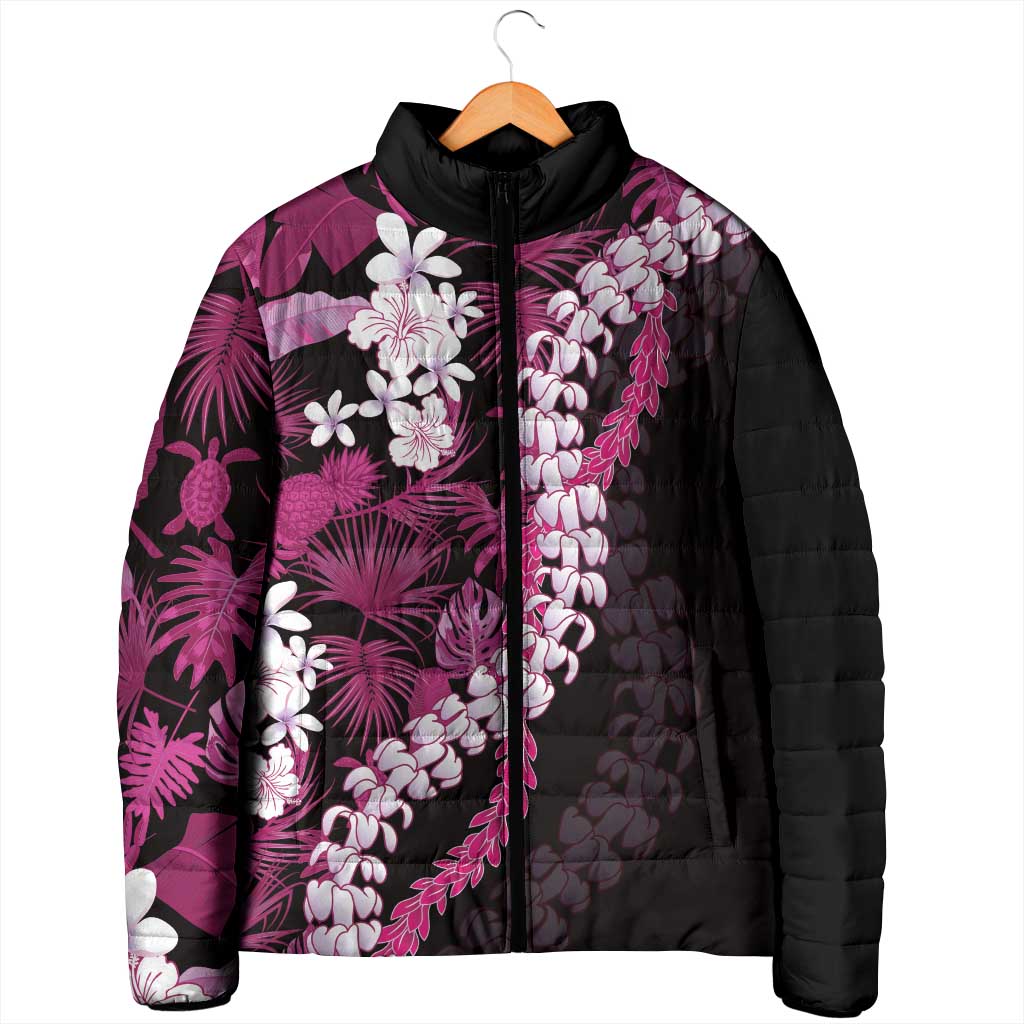 Akala Aloha Hawaii Lei Padded Jacket Tropical Flowers Elegant Vibe - Polynesian Pride
