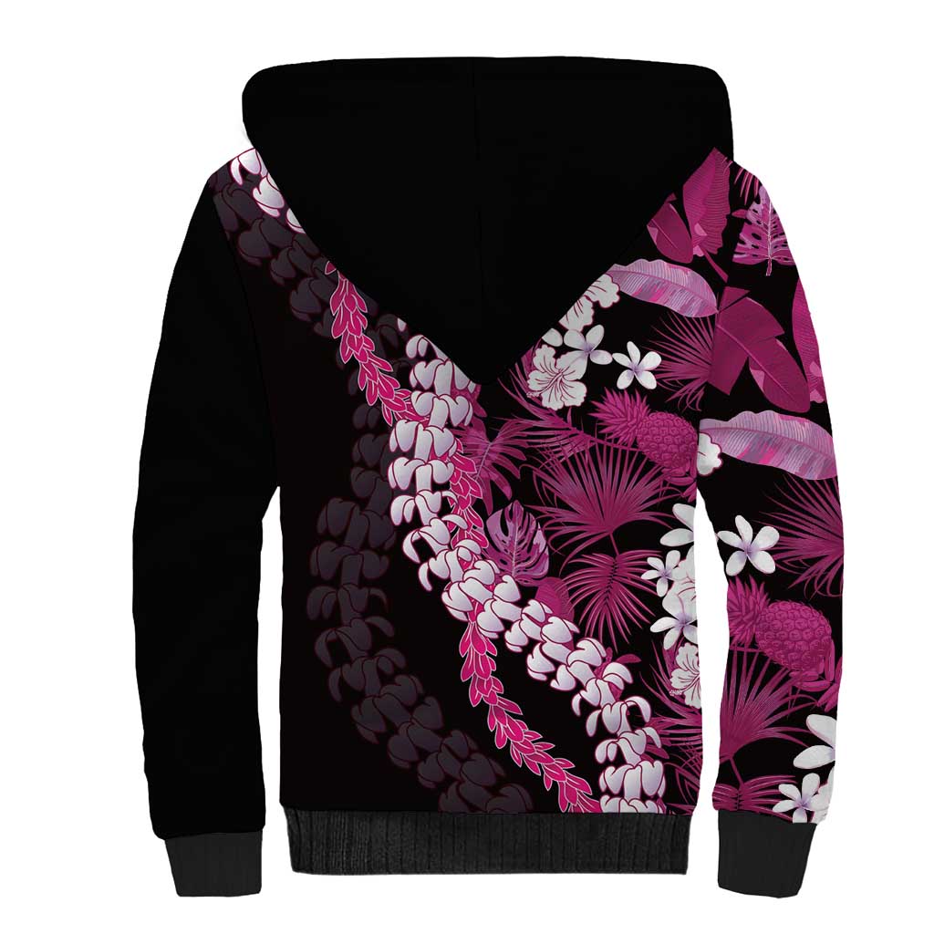 Akala Aloha Hawaii Lei Sherpa Hoodie Tropical Flowers Elegant Vibe - Polynesian Pride