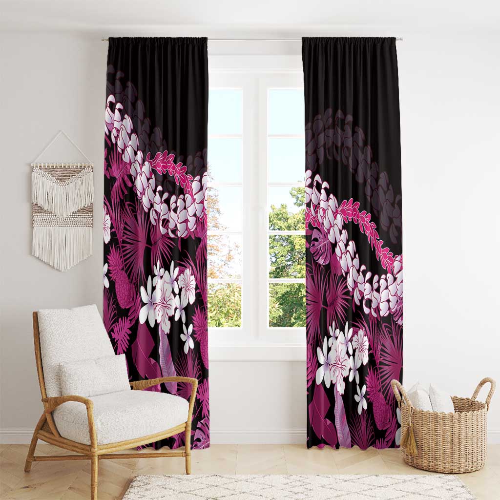 Akala Aloha Hawaii Lei Window Curtain Tropical Flowers Elegant Vibe - Polynesian Pride