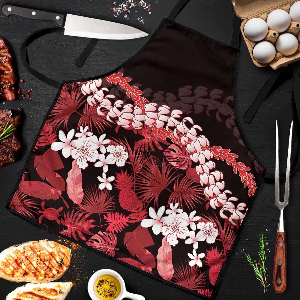 Ulaula Aloha Hawaii Lei Apron Tropical Flowers Elegant Vibe - Polynesian Pride