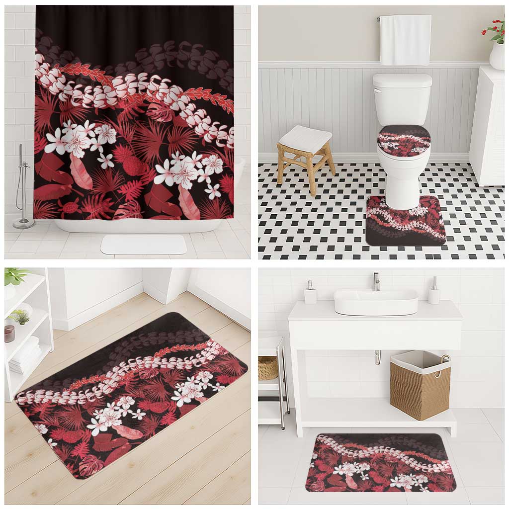 Ulaula Aloha Hawaii Lei Bathroom Set Tropical Flowers Elegant Vibe - Polynesian Pride