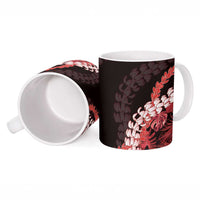Ulaula Aloha Hawaii Lei Ceramic Mug Tropical Flowers Elegant Vibe - Polynesian Pride