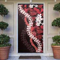 Ulaula Aloha Hawaii Lei Door Cover Tropical Flowers Elegant Vibe LT14 Red - Polynesian Pride