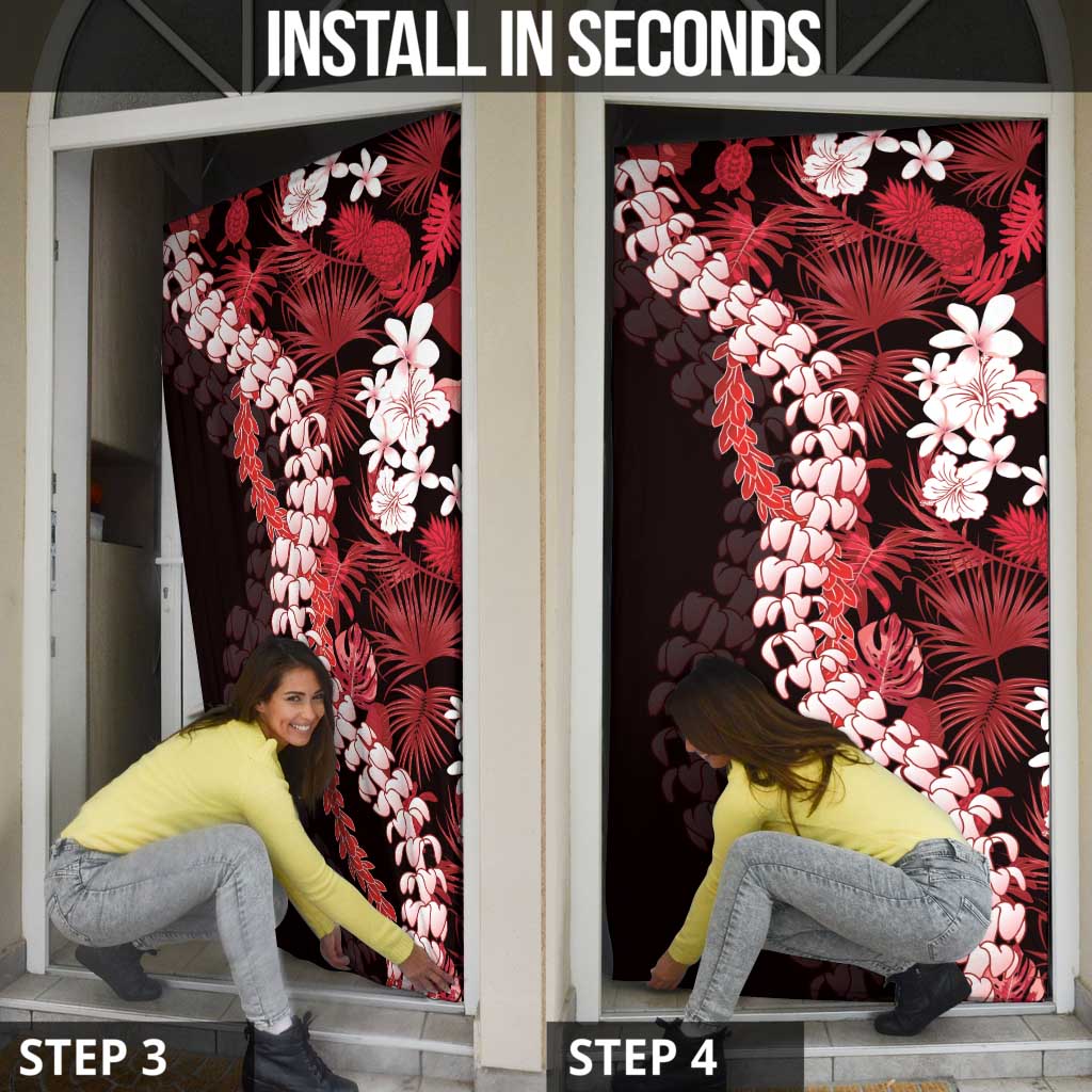 Ulaula Aloha Hawaii Lei Door Cover Tropical Flowers Elegant Vibe LT14 - Polynesian Pride