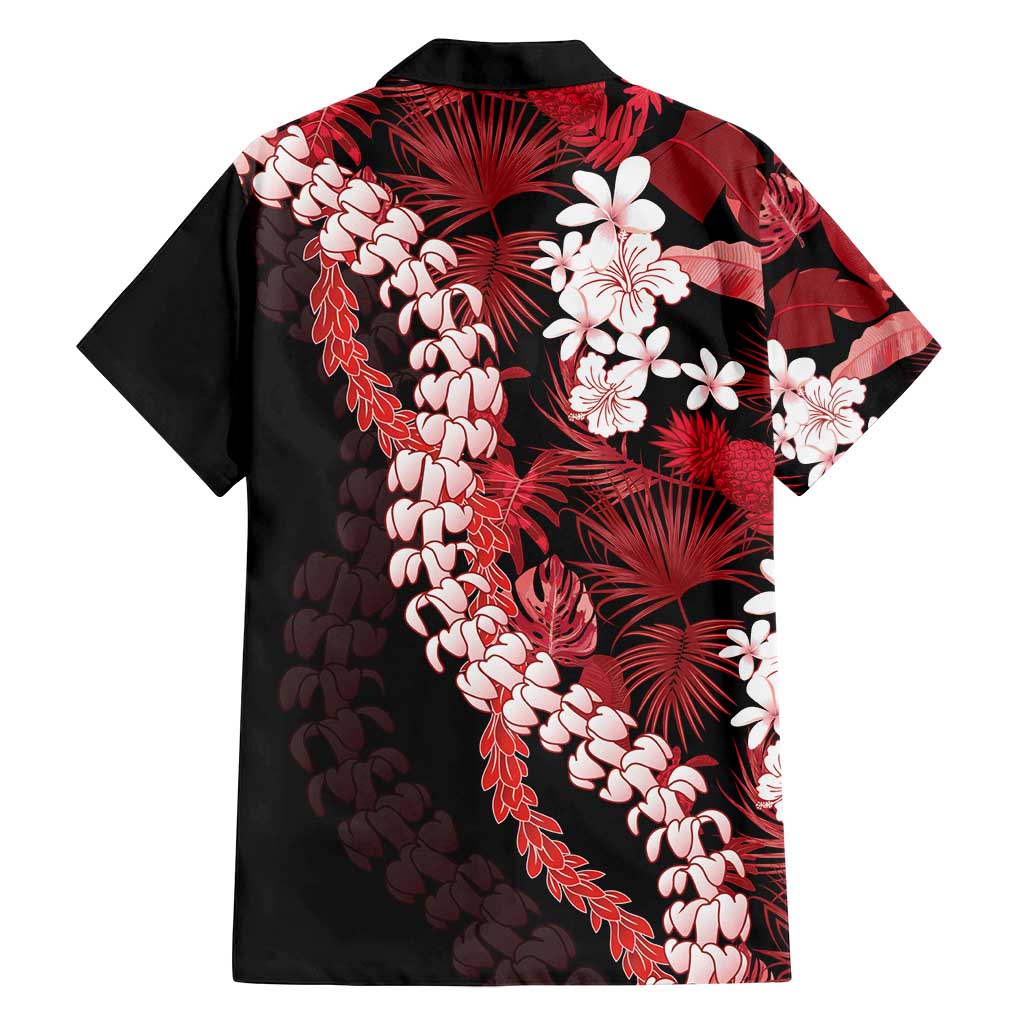 Ulaula Aloha Hawaii Lei Family Matching Off Shoulder Short Dress and Hawaiian Shirt Tropical Flowers Elegant Vibe LT14 - Polynesian Pride