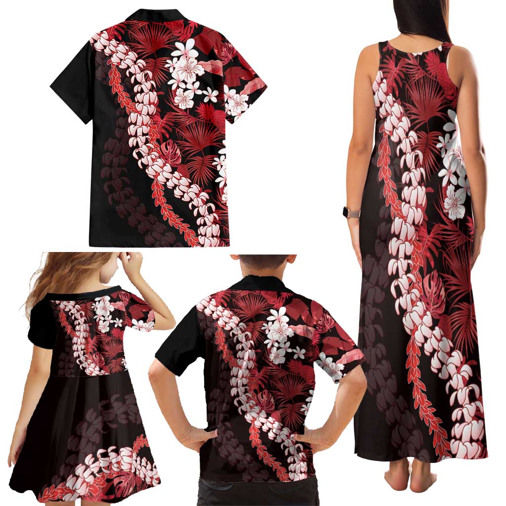 Ulaula Aloha Hawaii Lei Family Matching Tank Maxi Dress and Hawaiian Shirt Tropical Flowers Elegant Vibe LT14 - Polynesian Pride