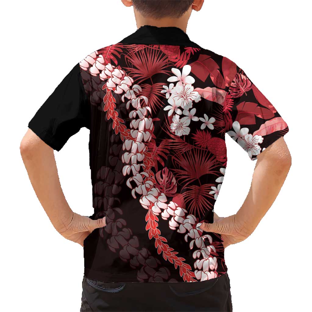 Ulaula Aloha Hawaii Lei Kid Hawaiian Shirt Tropical Flowers Elegant Vibe - Polynesian Pride