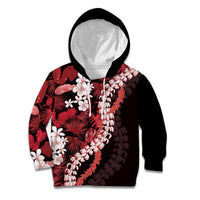 Ulaula Aloha Hawaii Lei Kid Hoodie Tropical Flowers Elegant Vibe LT14 Hoodie Red - Polynesian Pride
