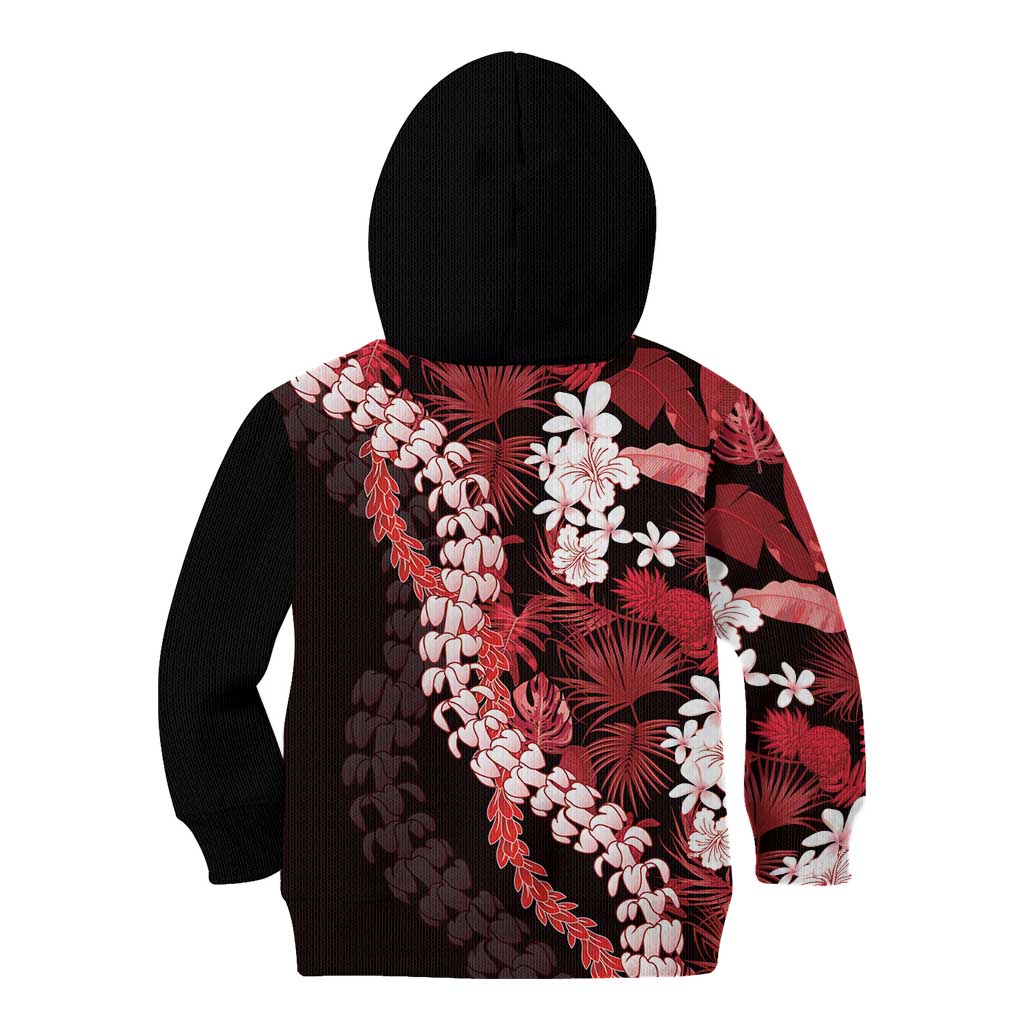 Ulaula Aloha Hawaii Lei Kid Hoodie Tropical Flowers Elegant Vibe LT14 - Polynesian Pride