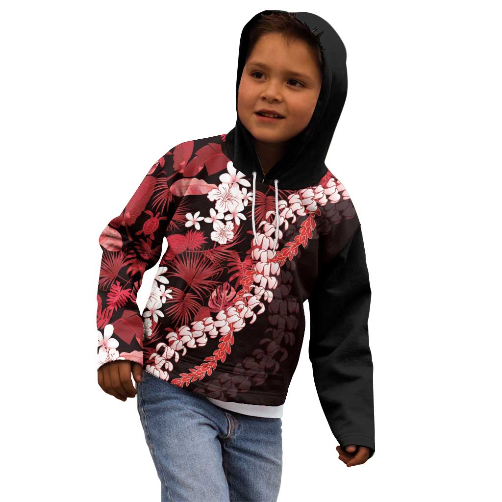 Ulaula Aloha Hawaii Lei Kid Hoodie Tropical Flowers Elegant Vibe LT14 - Polynesian Pride