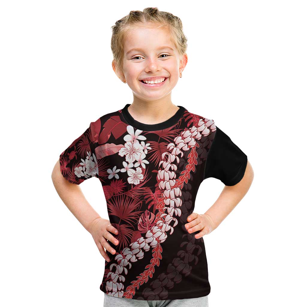 Ulaula Aloha Hawaii Lei Kid T Shirt Tropical Flowers Elegant Vibe - Polynesian Pride