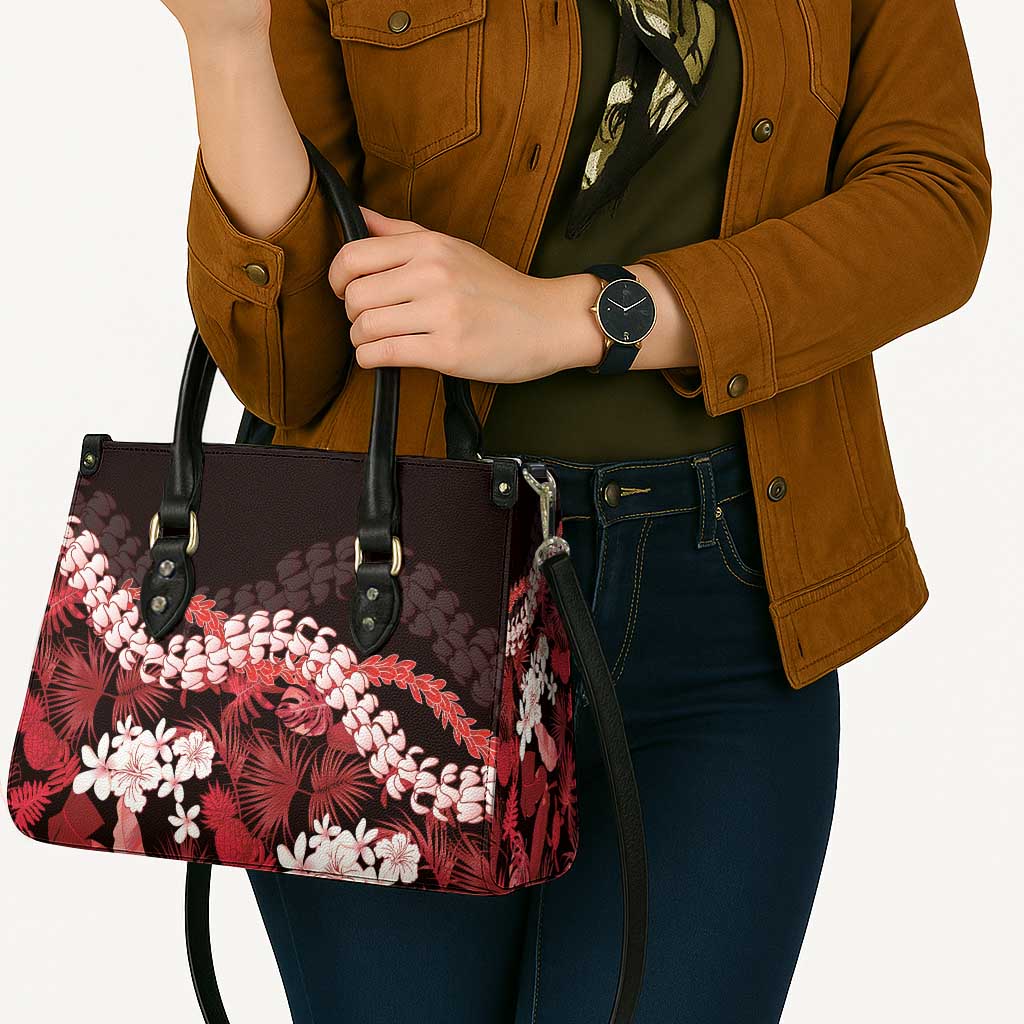 Ulaula Aloha Hawaii Lei Leather Bag Tropical Flowers Elegant Vibe - Polynesian Pride