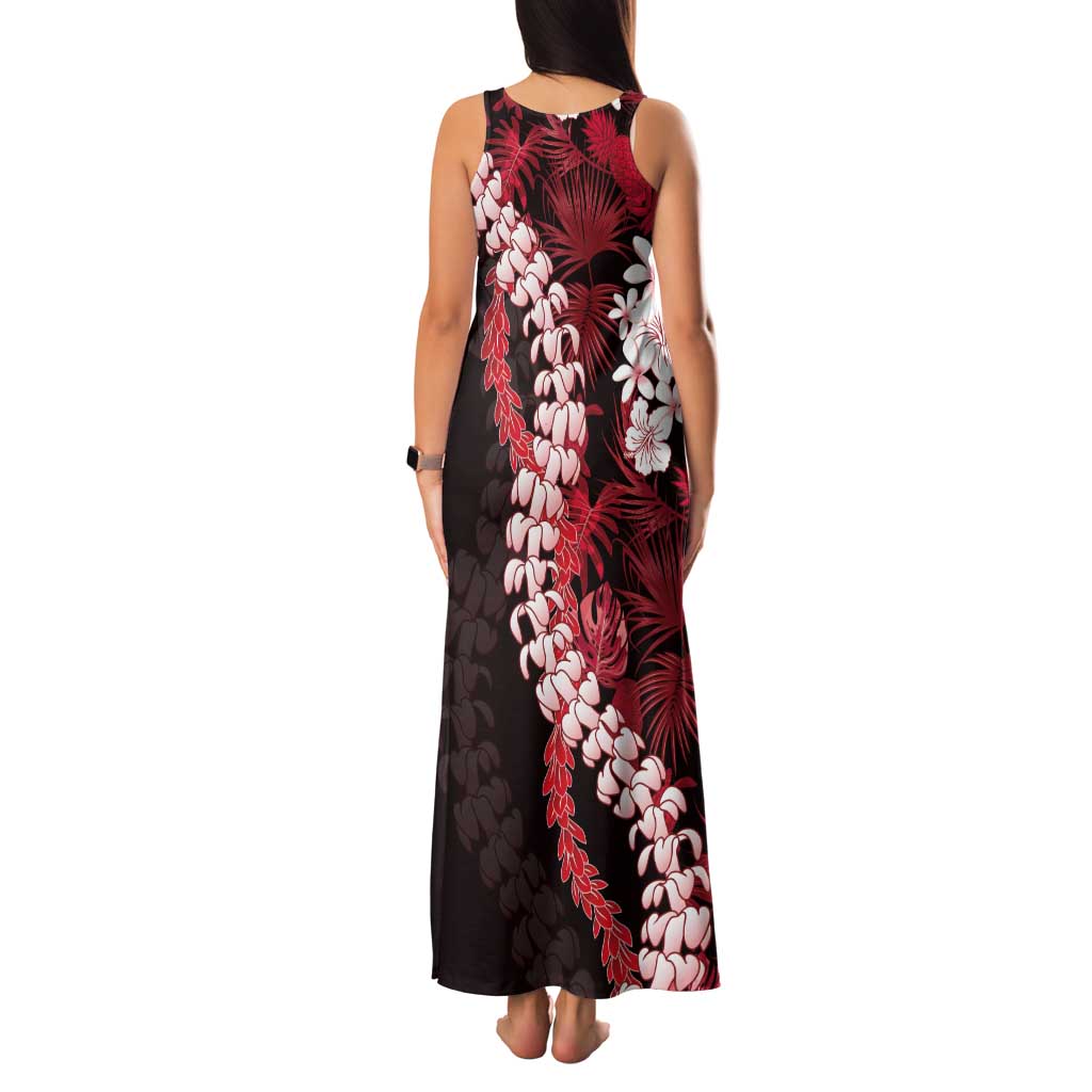 Ulaula Aloha Hawaii Lei Tank Maxi Dress Tropical Flowers Elegant Vibe - Polynesian Pride