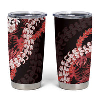 Ulaula Aloha Hawaii Lei Tumbler Cup Tropical Flowers Elegant Vibe LT14 Red - Polynesian Pride