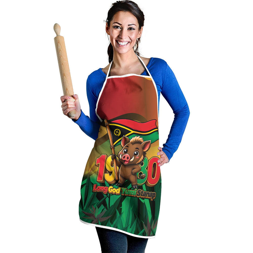 Vanuatu Independence Day Apron Chibi Boar Proud To Be A Ni-Van LT14 - Polynesian Pride