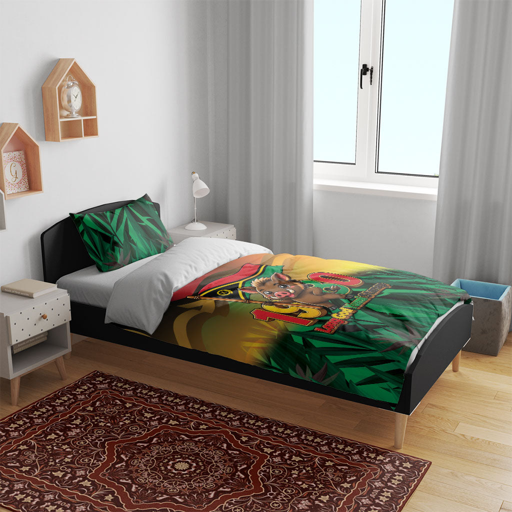Vanuatu Independence Day Bedding Set Chibi Boar Proud To Be A Ni-Van LT14 - Polynesian Pride