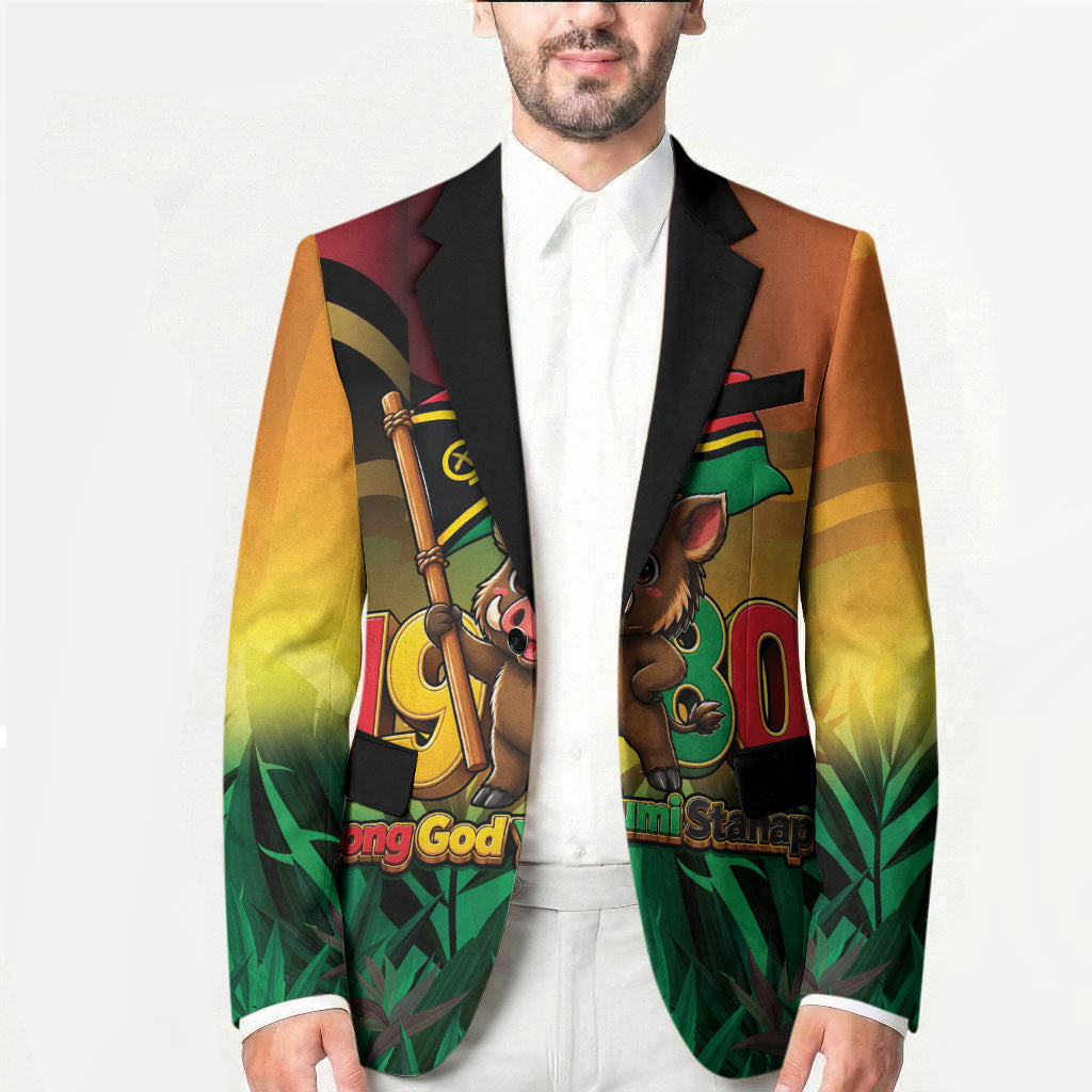 Vanuatu Independence Day Blazer Chibi Boar Proud To Be A Ni-Van LT14 - Polynesian Pride