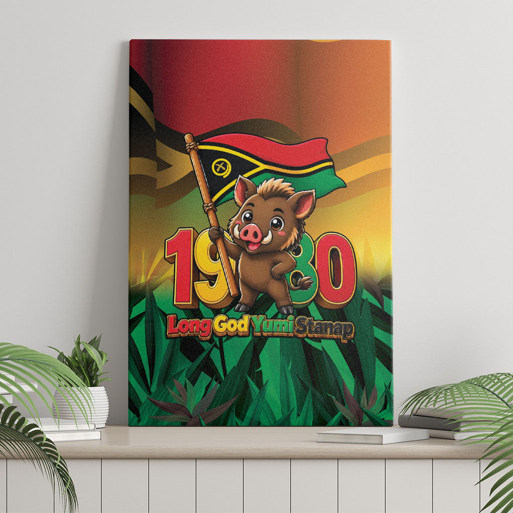 Vanuatu Independence Day Canvas Wall Art Chibi Boar Proud To Be A Ni-Van LT14 - Polynesian Pride