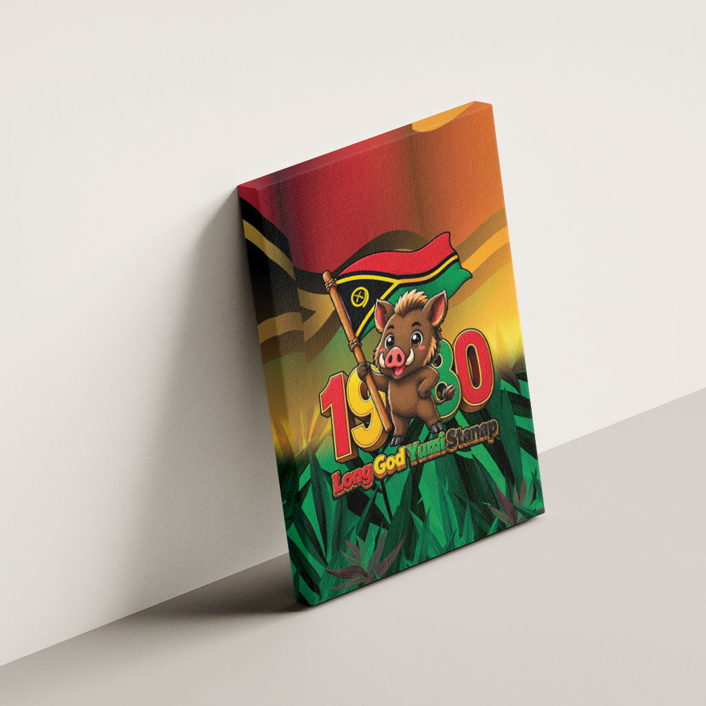 Vanuatu Independence Day Canvas Wall Art Chibi Boar Proud To Be A Ni-Van LT14 - Polynesian Pride