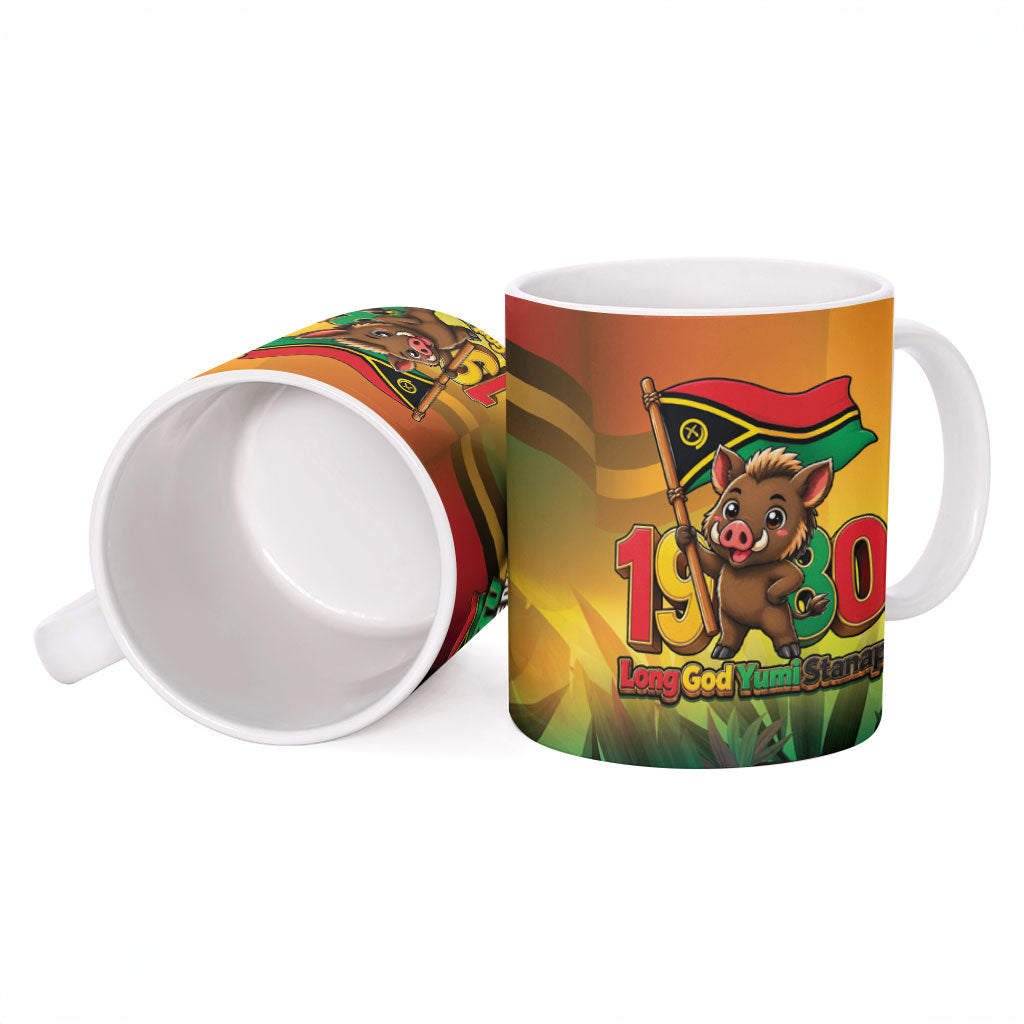 Vanuatu Independence Day Ceramic Mug Chibi Boar Proud To Be A Ni-Van LT14 - Polynesian Pride