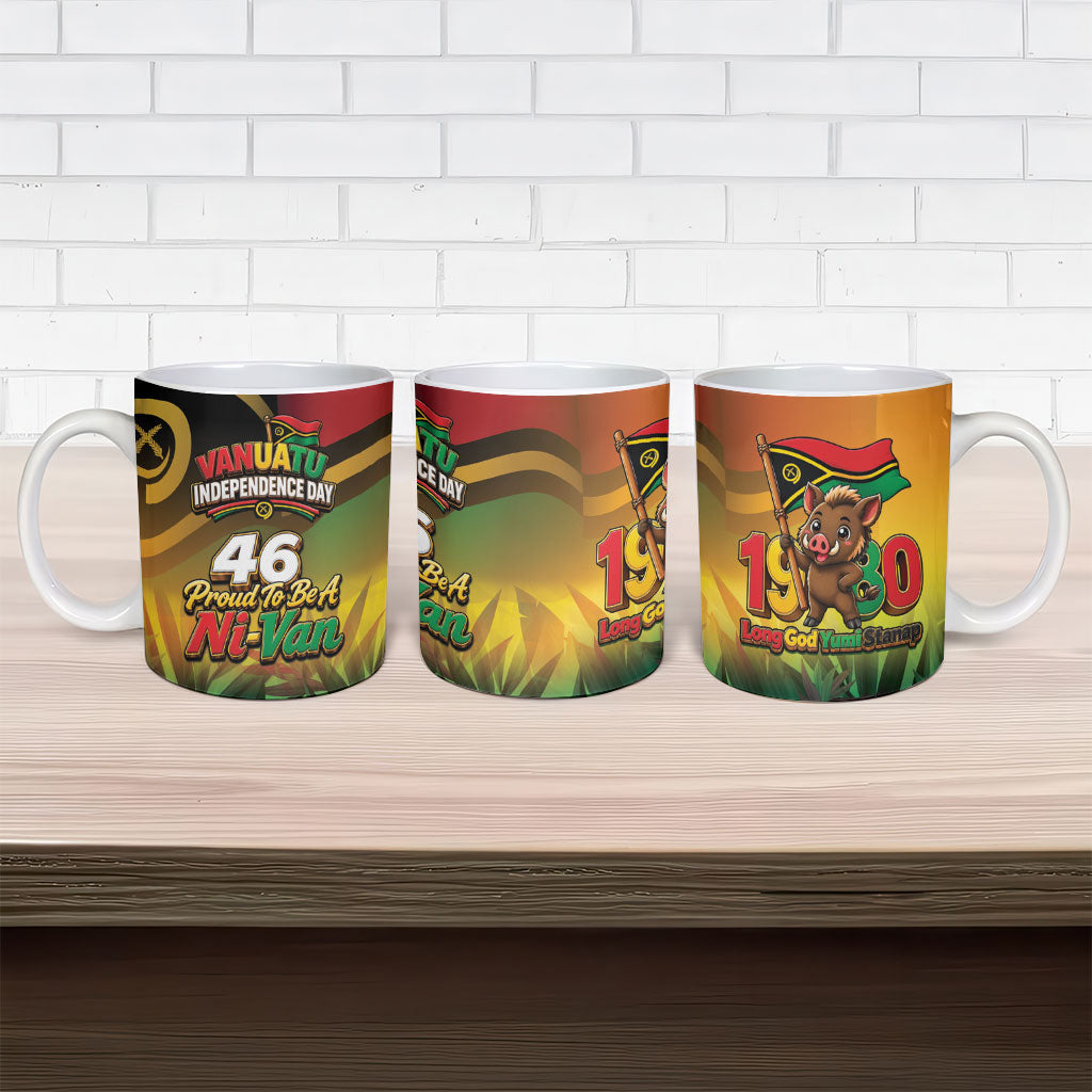 Vanuatu Independence Day Ceramic Mug Chibi Boar Proud To Be A Ni-Van LT14 - Polynesian Pride