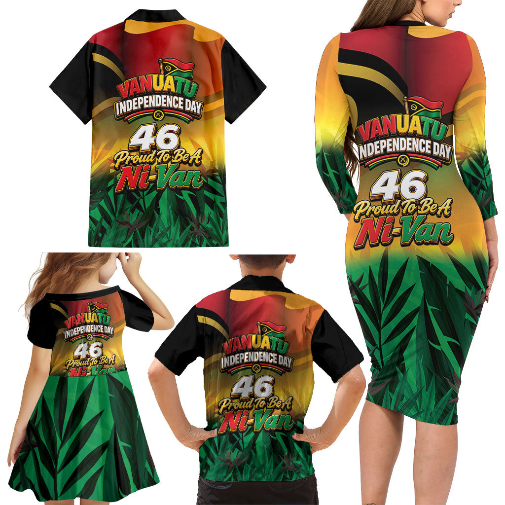 Vanuatu Independence Day Family Matching Long Sleeve Bodycon Dress and Hawaiian Shirt Chibi Boar Proud To Be A Ni-Van LT14 - Polynesian Pride