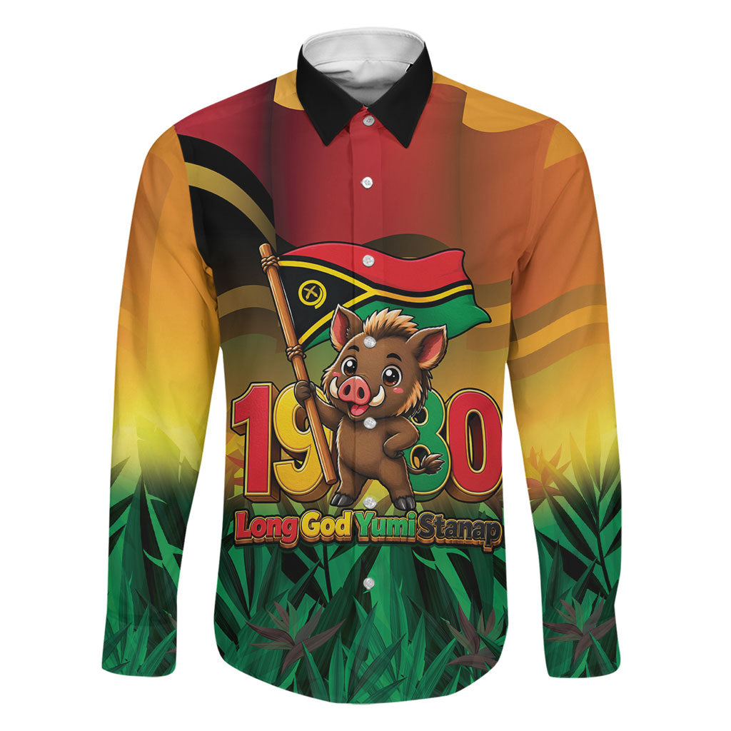 Vanuatu Independence Day Family Matching Off Shoulder Short Dress and Hawaiian Shirt Chibi Boar Proud To Be A Ni-Van
