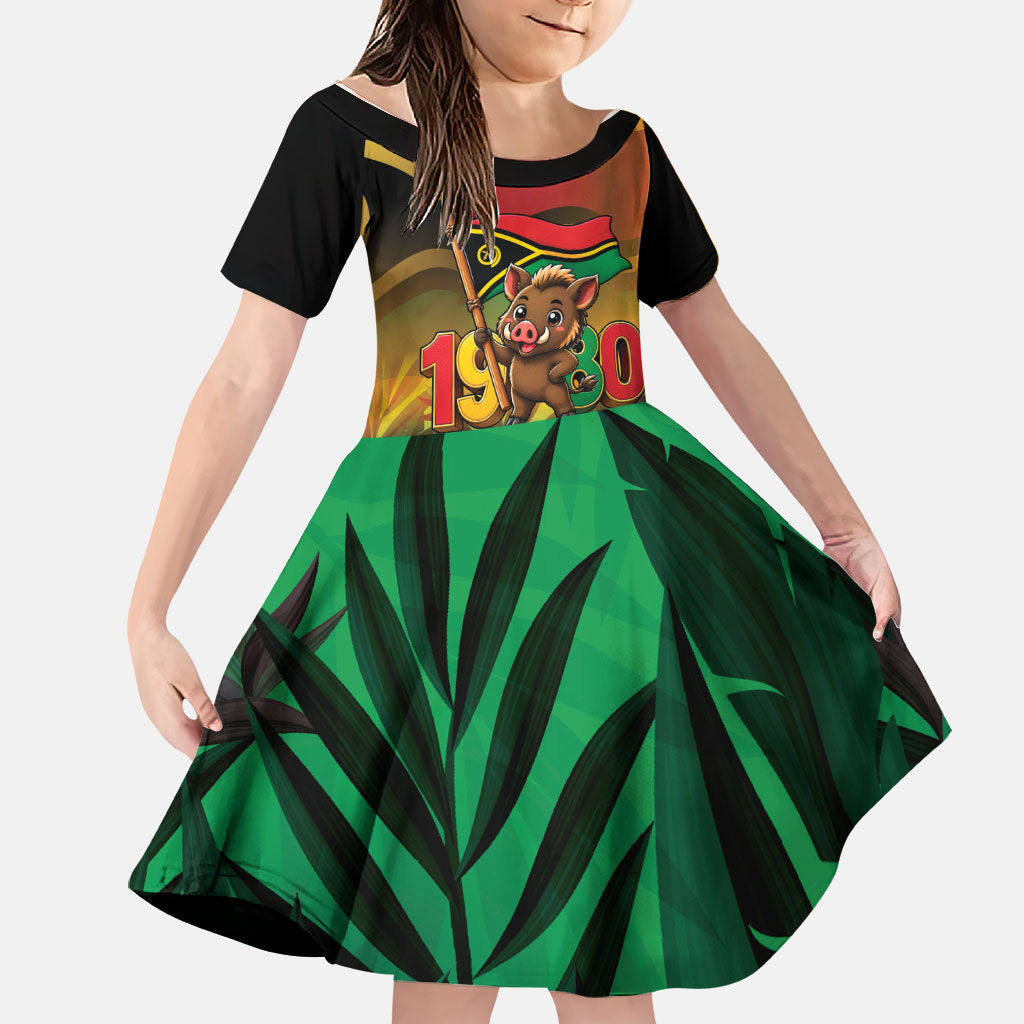 Vanuatu Independence Day Family Matching Summer Maxi Dress and Hawaiian Shirt Chibi Boar Proud To Be A Ni-Van