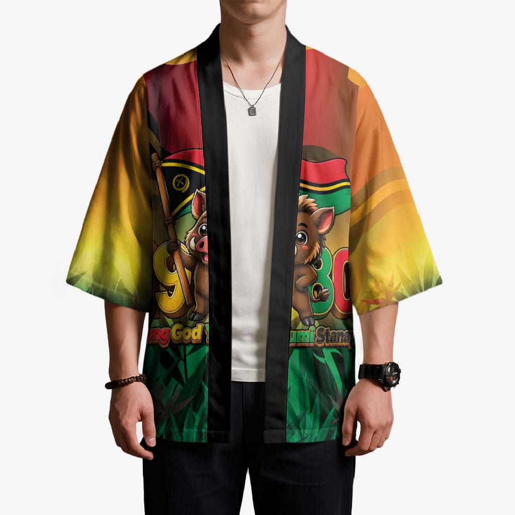 Vanuatu Independence Day Kimono Chibi Boar Proud To Be A Ni-Van LT14 - Polynesian Pride