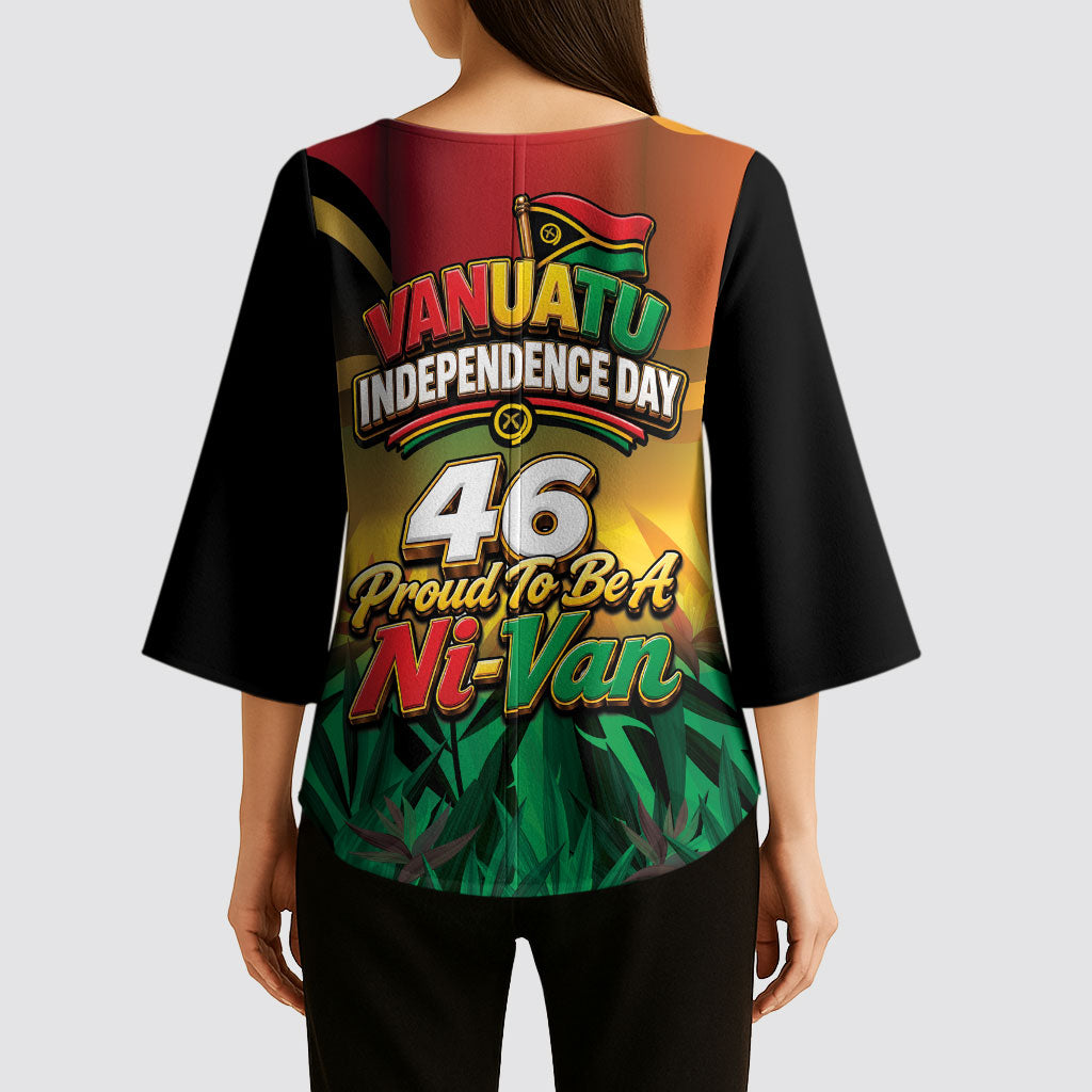 Vanuatu Independence Day Kimono Sleeve Blouse Chibi Boar Proud To Be A Ni-Van