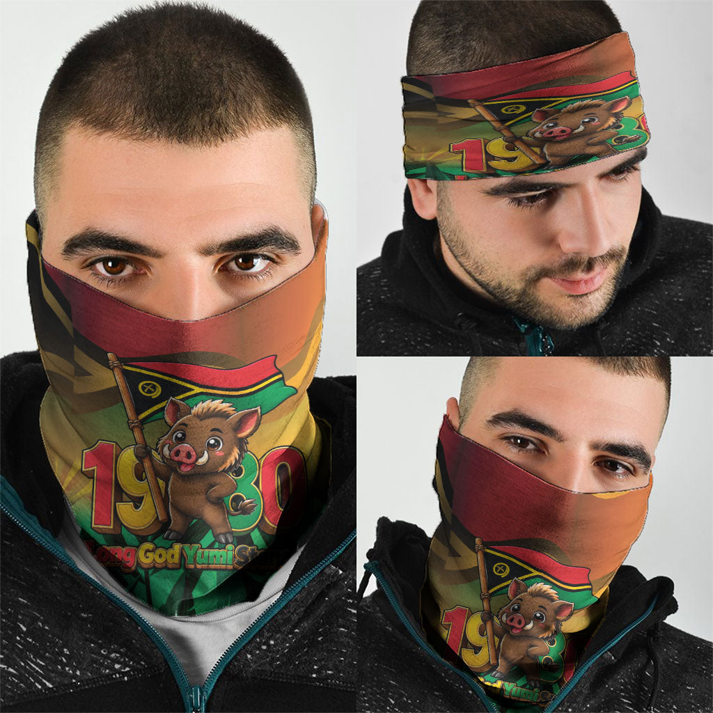 Vanuatu Independence Day Neck Gaiter Chibi Boar Proud To Be A Ni-Van LT14 - Polynesian Pride