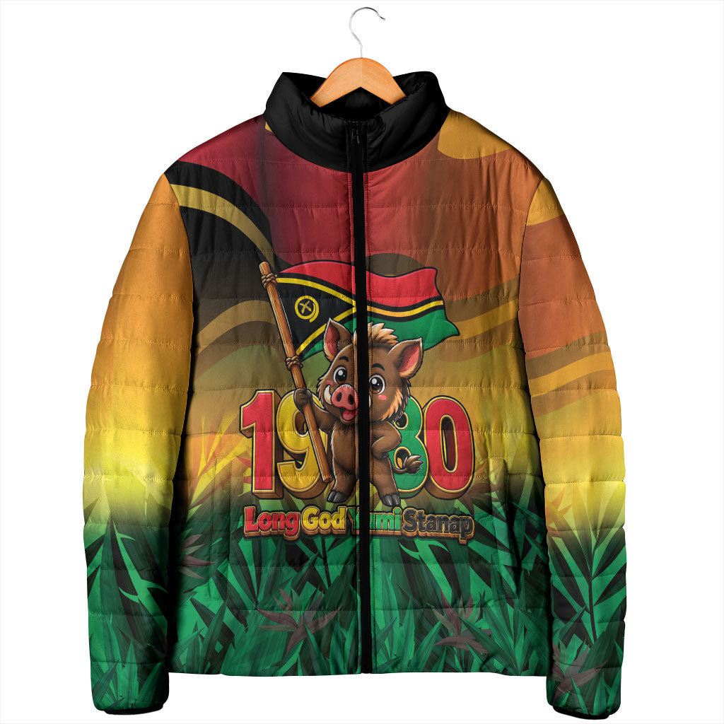 Vanuatu Independence Day Padded Jacket Chibi Boar Proud To Be A Ni-Van LT14 - Polynesian Pride