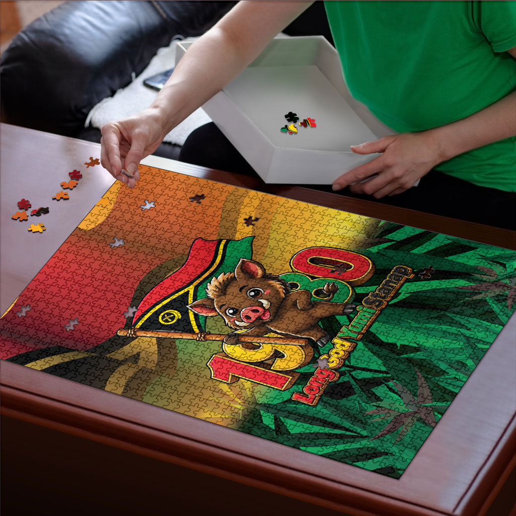 Vanuatu Independence Day Puzzle Chibi Boar Proud To Be A Ni-Van LT14 - Polynesian Pride