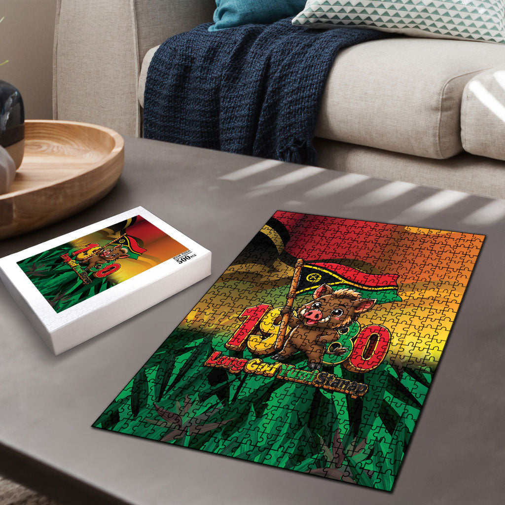 Vanuatu Independence Day Puzzle Chibi Boar Proud To Be A Ni-Van LT14 - Polynesian Pride