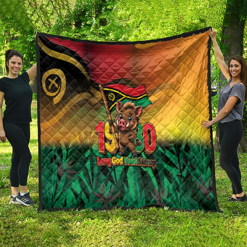 Vanuatu Independence Day Quilt Chibi Boar Proud To Be A Ni-Van LT14 - Polynesian Pride